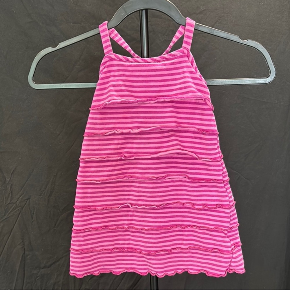 Hanna Andersson Pink Striped Kids Casual Dress